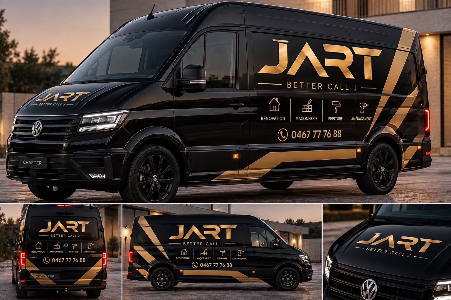 Camionnette JARTEX noir et or